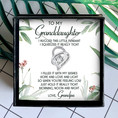 I HUGGED THIS LITTLE PENDANT - NECKLACE FOR GRANDDAUGHTER FROM GRANDPA