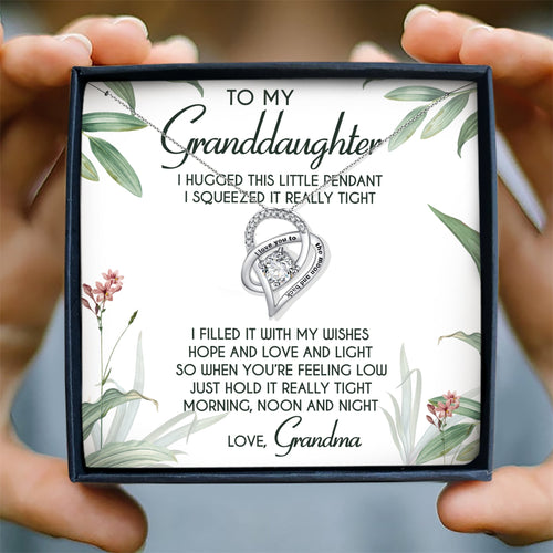 I HUGGED THIS LITTLE PENDANT - NECKLACE FOR GRANDDAUGHTER FROM GRANDMA