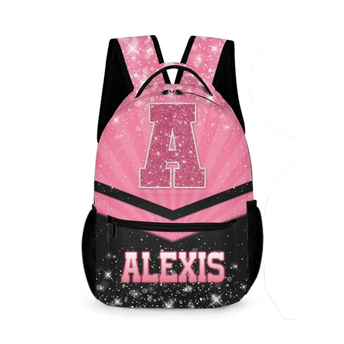 Customized Backpack for Girls Ages 3-10 - Personalized Glitter Monogrammed Name Bags for Kindergarten, Preschool and Elementary School Children