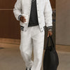 Men's Classic Striped Trim Jacket Pants Set Casual