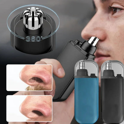 Cleanlook Nose Hair Trimmer Charging Dual-Edge Blades Electric Portable Men Mini Nose Hair Trimmer Face Care Kit Tools 7000 RPM