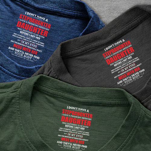 I Am The Best Bonus Dad - Personalized Shirt With Design Inner Neck