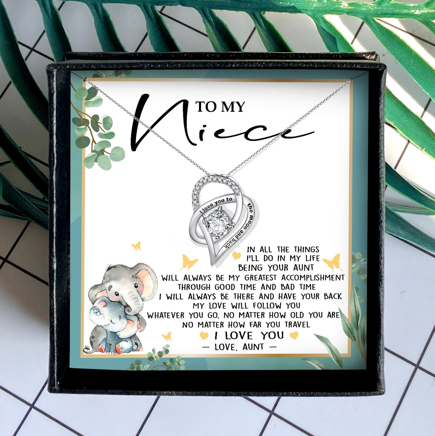 I LOVE YOU TO THE MOON AND BACK - NECKLACE FOR NIECE FROM AUNT
