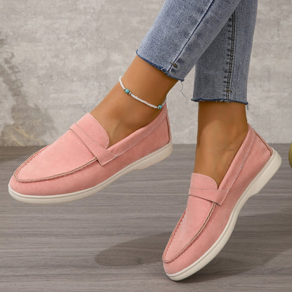 Frosted Surface Flat Bottom Lazy Retro Shoes