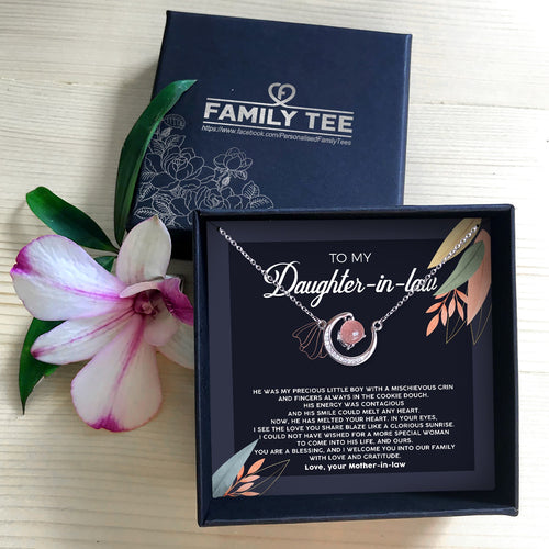YOU ARE A BLESSING - CRYSTAL CLAVICLE NECKLACE FOR DAUGHTER-IN-LAW