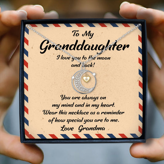 I LOVE YOU TO THE MOON AND BACK - NECKLACE FOR GRANDDAUGHTER