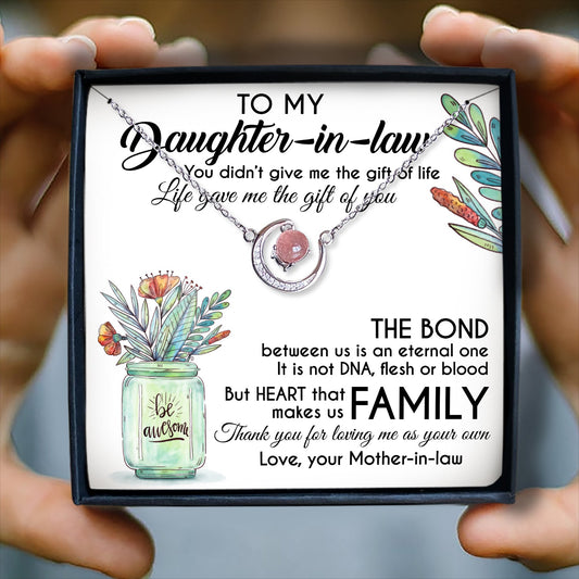 LIFE GAVE ME THE GIFT OF YOU - CRYSTAL CLAVICLE NECKLACE FOR DAUGHTER-IN-LAW