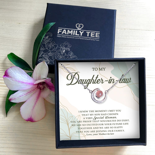 THANK YOU ARE JOINING OUR FAMILY - CRYSTAL CLAVICLE NECKLACE FOR DAUGHTER-IN-LAW