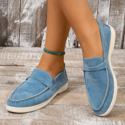 Frosted Surface Flat Bottom Lazy Retro Shoes