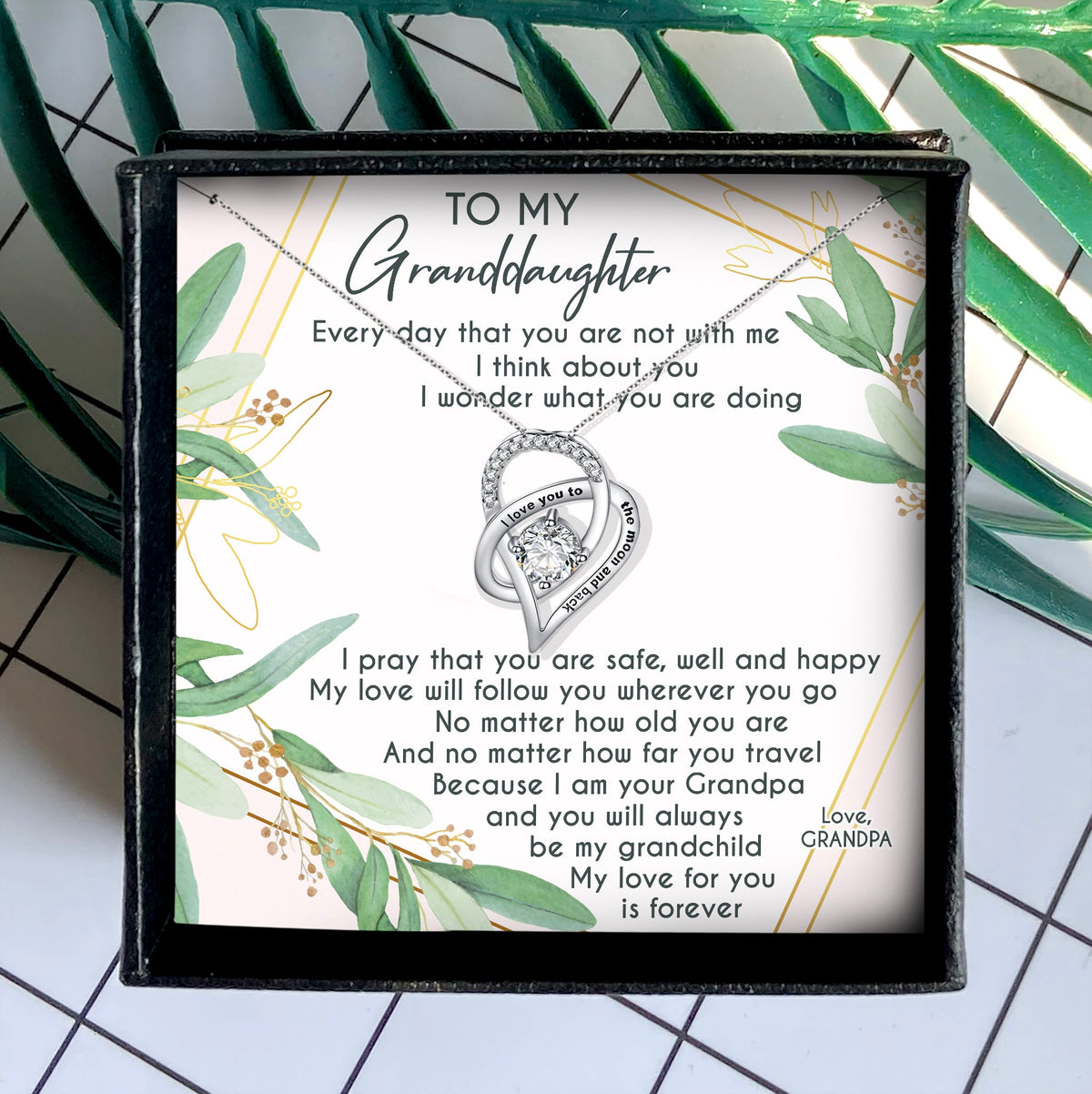 I PRAY THAT YOU ARE SAFE, WELL AND HAPPY - NECKLACE FOR GRANDDAUGHTER