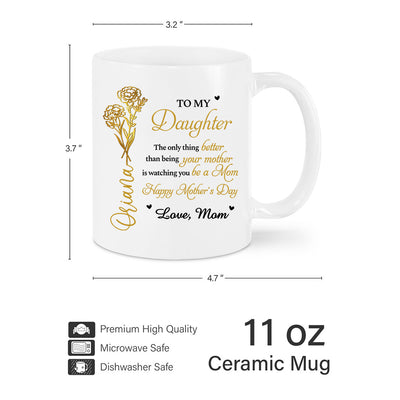 Happy Mother's Day - Custom Name & Flowers Gift For Daughter