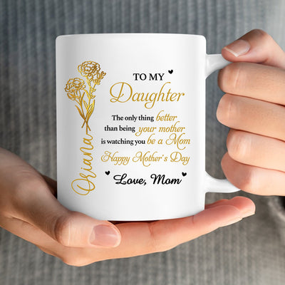 Happy Mother's Day - Custom Name & Flowers Gift For Daughter