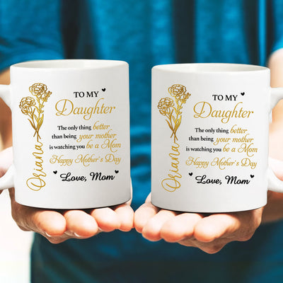 Happy Mother's Day - Custom Name & Flowers Gift For Daughter
