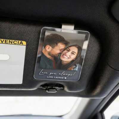 Personalized Couple Photo Car Visor Clip