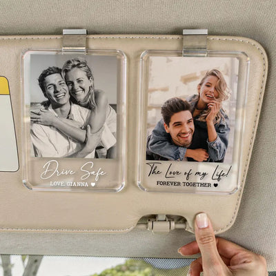 Personalized Couple Photo Car Visor Clip