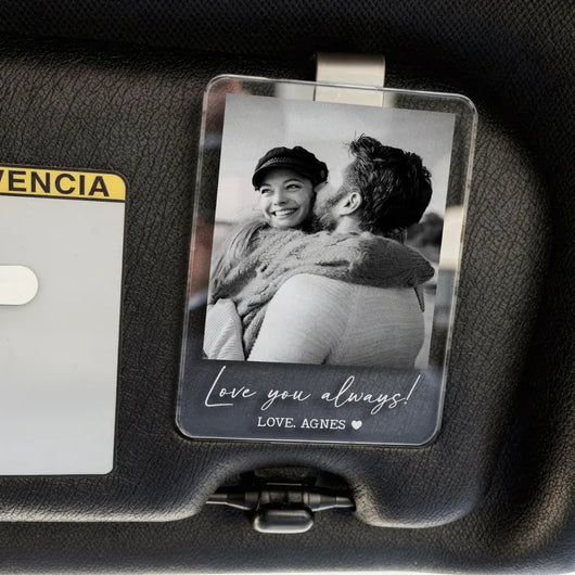 Personalized Couple Photo Car Visor Clip