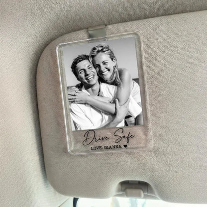 Personalized Couple Photo Car Visor Clip