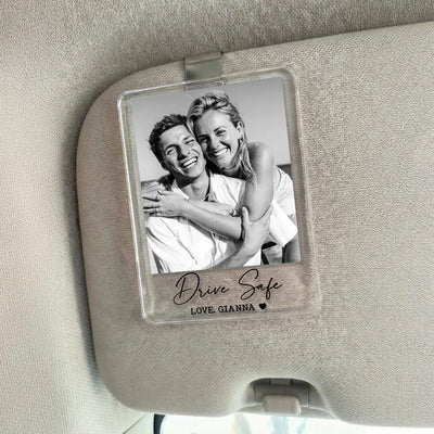 Personalized Couple Photo Car Visor Clip