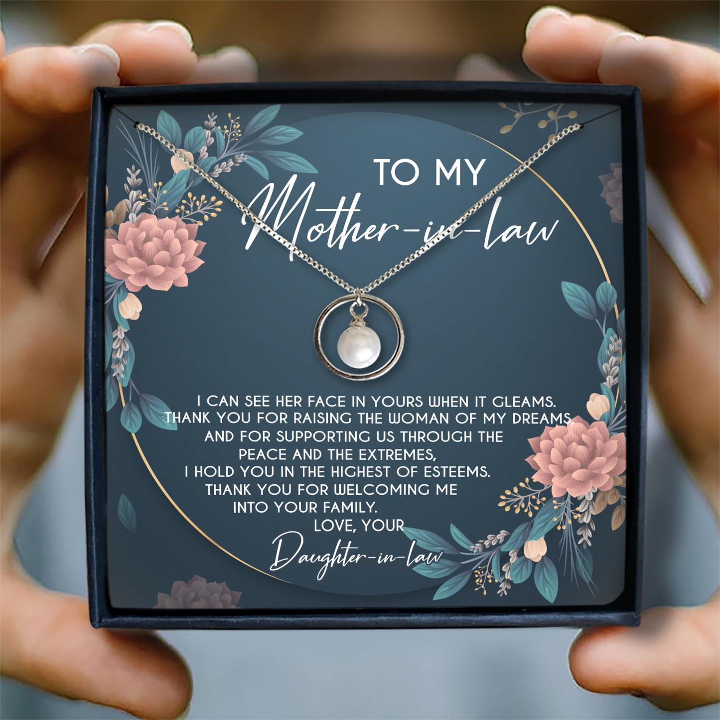 I HOLD YOU IN THE HIGHEST OF ESTEEMS - NECKLACE FOR MOTHER-IN-LAW FROM DAUGHTER-IN-LAW