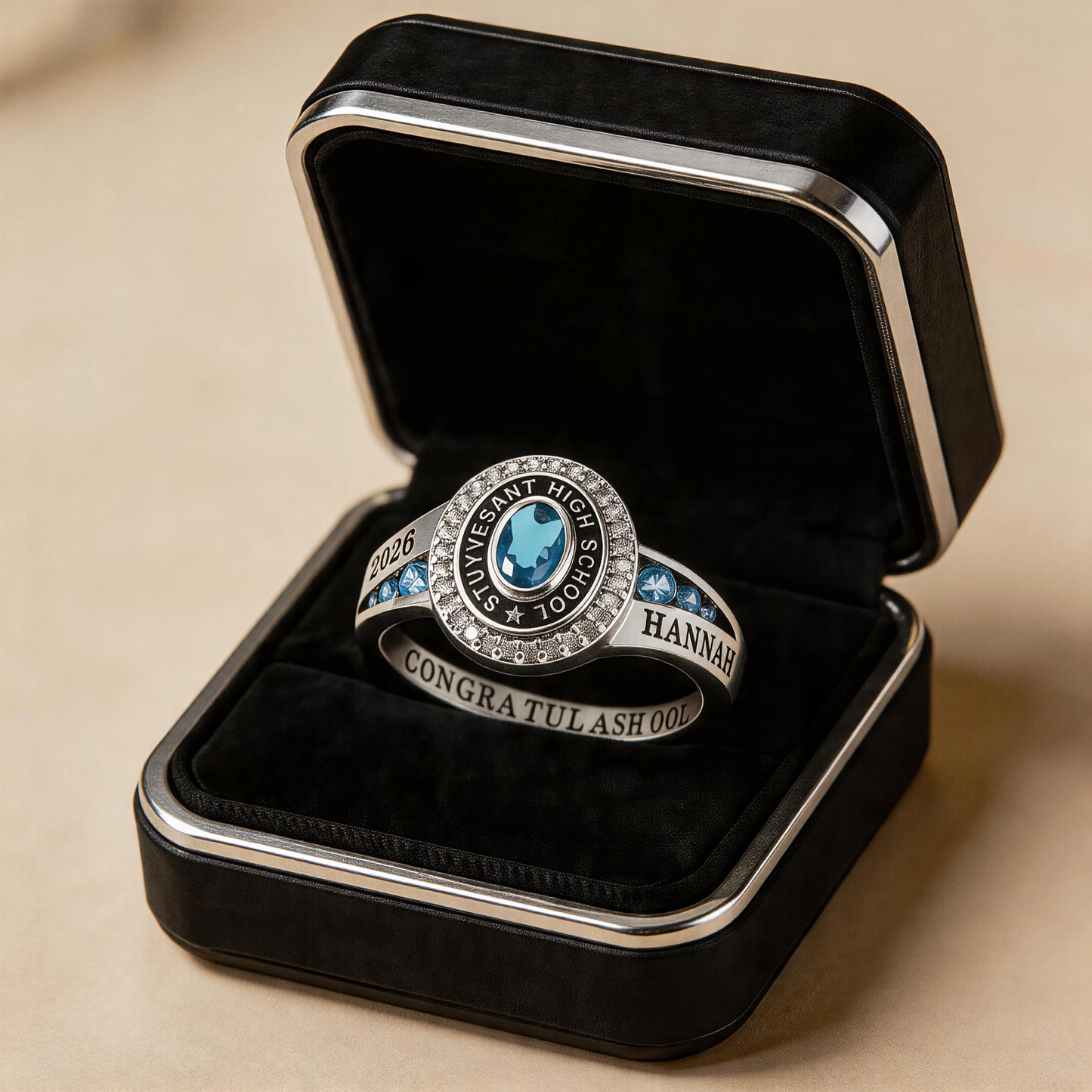 Custom Senior High School Graduation Class Ring Class of 2026 Ring, Personalized Engraved Birthstone College Ring, Graduation Keepsake Gift