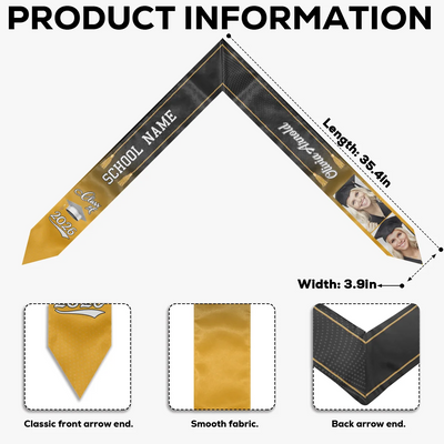 One Chapter Ends, Another Begins - Personalized Custom Graduation Stole - Upload Image, Graduation Gift