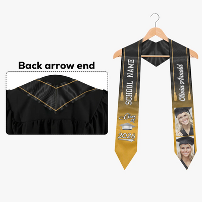 One Chapter Ends, Another Begins - Personalized Custom Graduation Stole - Upload Image, Graduation Gift