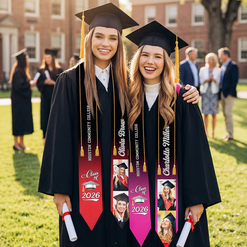 One Chapter Ends, Another Begins - Personalized Custom Graduation Stole - Upload Image, Graduation Gift