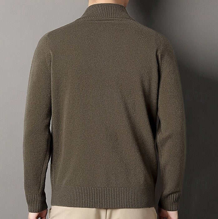 Cashmere Zip Sweater Knit Turtleneck