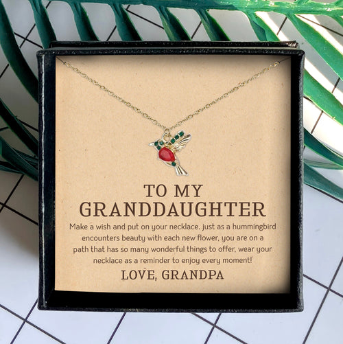 MAKE A WISH AND PUT ON YOUR NECKLACE - NECKLACE FOR GRANDDAUGHTER