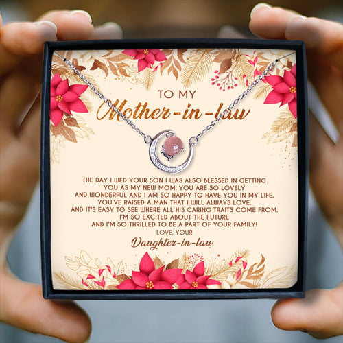 I AM SO HAPPY TO HAVE YOU IN MY LIFE - CRYSTAL CLAVICLE NECKLACE FOR MOTHER-IN-LAW