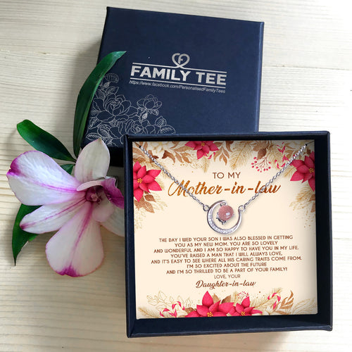 I AM SO HAPPY TO HAVE YOU IN MY LIFE - CRYSTAL CLAVICLE NECKLACE FOR MOTHER-IN-LAW