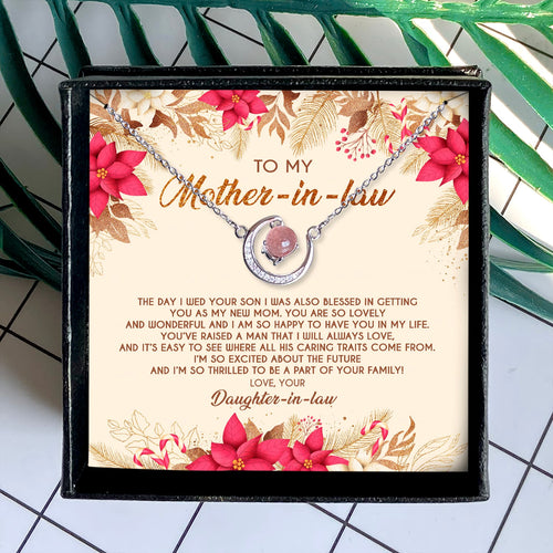 I AM SO HAPPY TO HAVE YOU IN MY LIFE - CRYSTAL CLAVICLE NECKLACE FOR MOTHER-IN-LAW