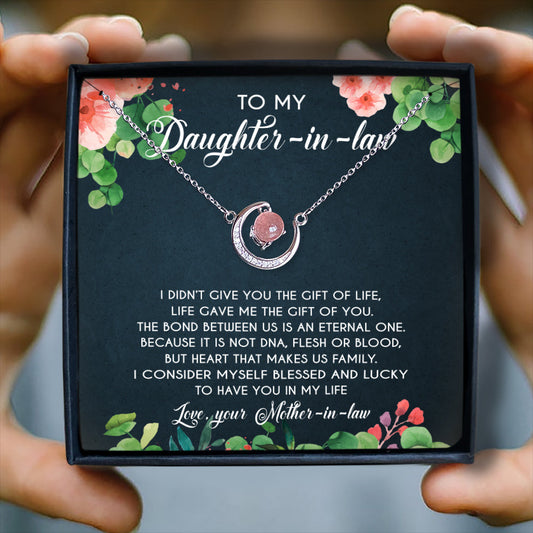 LIFE GAVE ME THE GIFT OF YOU - CRYSTAL CLAVICLE NECKLACE FOR DAUGHTER-IN-LAW