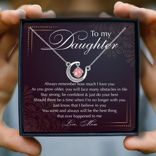 ALWAYS REMEMBER HOW MUCH I LOVE YOU - CRYSTAL CLAVICLE NECKLACE FOR DAUGHTER