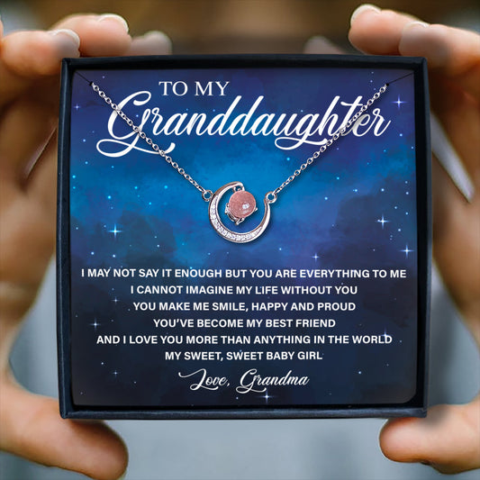 I LOVE YOU MORE THAN ANYTHING IN THE WORLD - CRYSTAL CLAVICLE NECKLACE FOR GRANDDAUGHTER