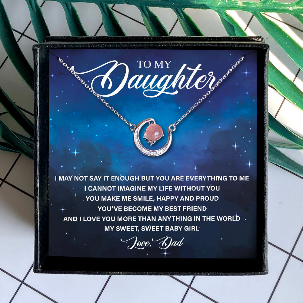 I LOVE YOU MORE THAN ANYTHING IN THE WORLD - CRYSTAL CLAVICLE NECKLACE FOR DAUGHTER