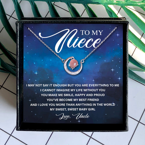 I LOVE YOU MORE THAN ANYTHING IN THE WORLD - CRYSTAL CLAVICLE NECKLACE FOR NIECE