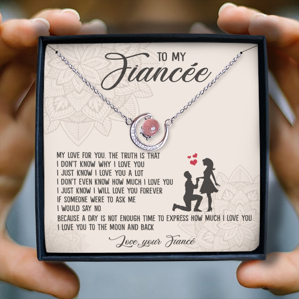 I LOVE YOU TO THE MOON AND BACK - CRYSTAL CLAVICLE NECKLACE FOR FIANCÉE