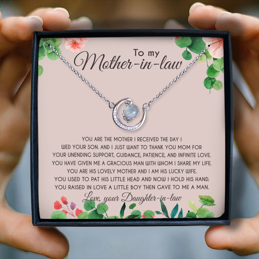 YOU HAVE GIVEN ME A GRACIOUS MAN - CRYSTAL CLAVICLE NECKLACE FOR MOTHER-IN-LAW