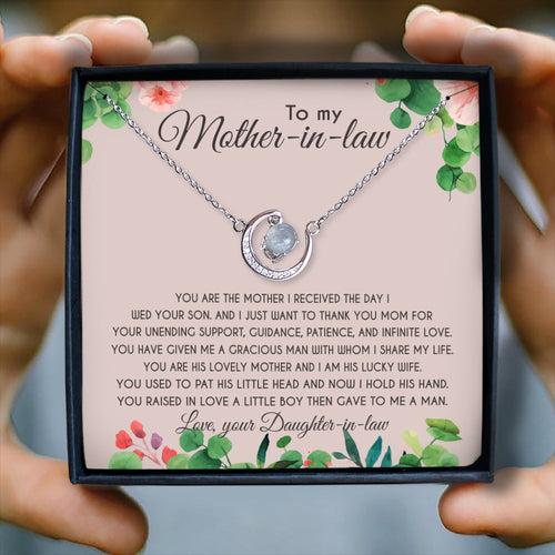 YOU HAVE GIVEN ME A GRACIOUS MAN - CRYSTAL CLAVICLE NECKLACE FOR MOTHER-IN-LAW