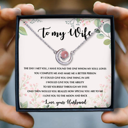 I LOVE YOU TO THE MOON AND BACK - CRYSTAL CLAVICLE NECKLACE FOR WIFE