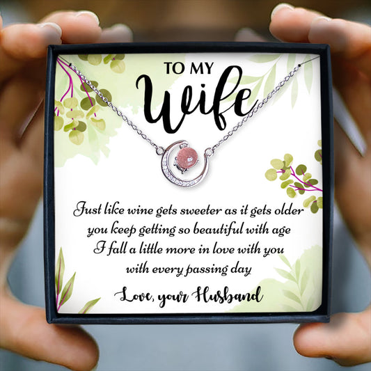 SWEETER AS IT GETS OLDER - CRYSTAL CLAVICLE NECKLACE FOR WIFE