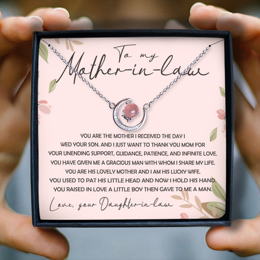 YOU ARE THE MOTHER I RECEIVED THE DAY - CRYSTAL CLAVICLE NECKLACE FOR MOTHER-IN-LAW