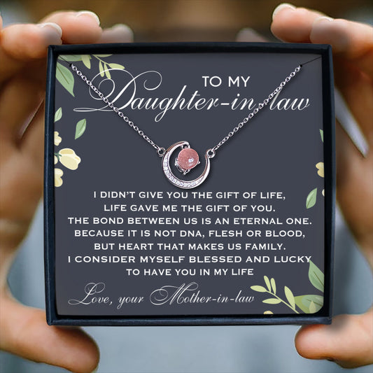 LIFE GAVE ME ME THE GIFT OF YOU - CRYSTAL CLAVICLE NECKLACE FOR DAUGHTER-IN-LAW