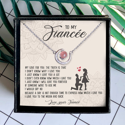 I LOVE YOU TO THE MOON AND BACK - CRYSTAL CLAVICLE NECKLACE FOR FIANCÉE