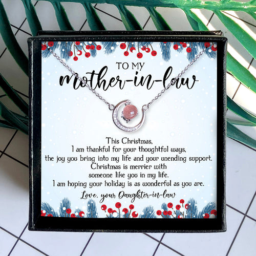 I AM THANKFUL FOR YOUR THOUGHTFUL WAYS - CRYSTAL CLAVICLE NECKLACE FOR MOTHER-IN-LAW