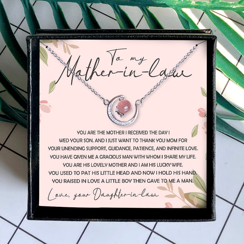 YOU ARE THE MOTHER I RECEIVED THE DAY - CRYSTAL CLAVICLE NECKLACE FOR MOTHER-IN-LAW