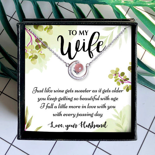 SWEETER AS IT GETS OLDER - CRYSTAL CLAVICLE NECKLACE FOR WIFE