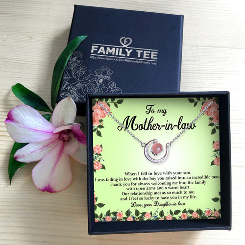 I FEEL SO LUCKY TO HAVE YOU IN MY LIFE - CRYSTAL CLAVICLE NECKLACE FOR MOTHER-IN-LAW