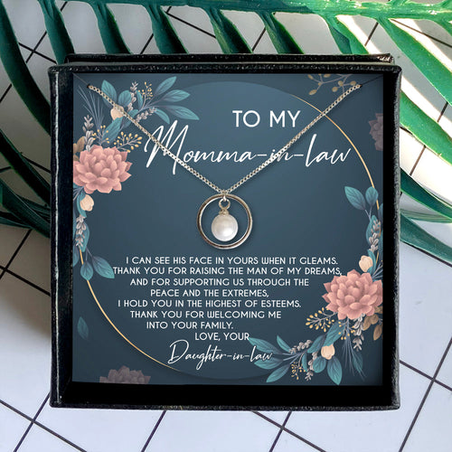 I HOLD YOU IN THE HIGHEST OF ESTEEMS - NECKLACE FOR MOMMA-IN-LAW FROM DAUGHTER-IN-LAW